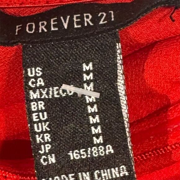 Forever 21 Red Wide Leg Jumpsuit Women’s Medium Spaghetti Strap Overlay NWT - Picture 3 of 4